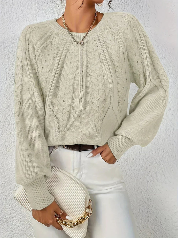 Women's Sweater Cotton Cable Knit Casual
