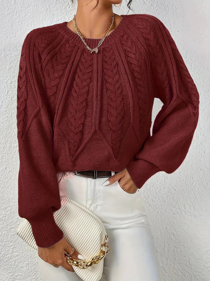 Women's Sweater Cotton Cable Knit Casual