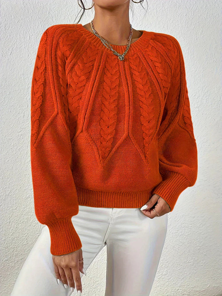 Women's Sweater Cotton Cable Knit Casual