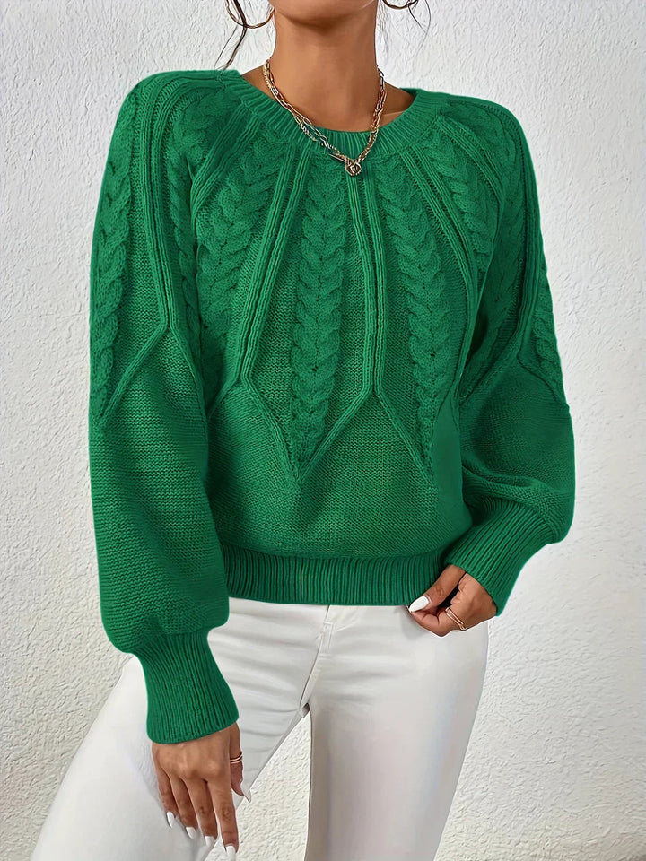 Women's Sweater Cotton Cable Knit Casual
