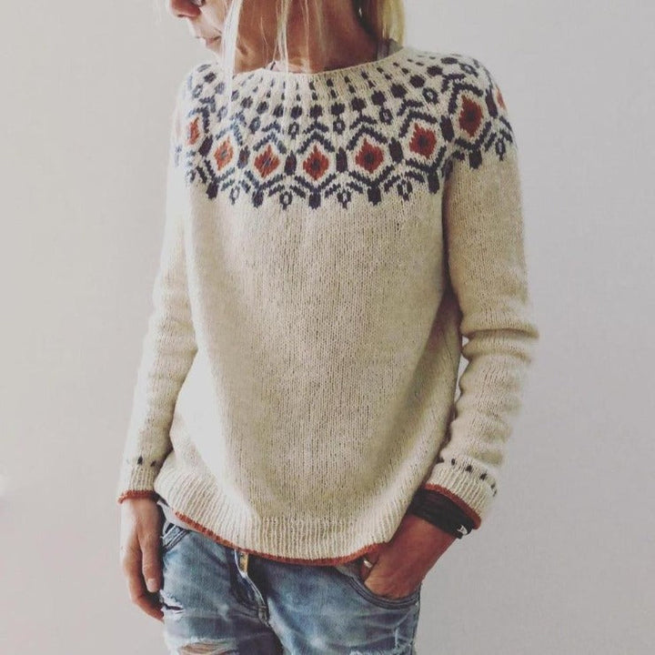 Women's Sweater Chunky Knit Geometric Pattern Warmth