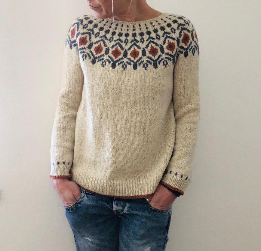 Women's Sweater Chunky Knit Geometric Pattern Warmth