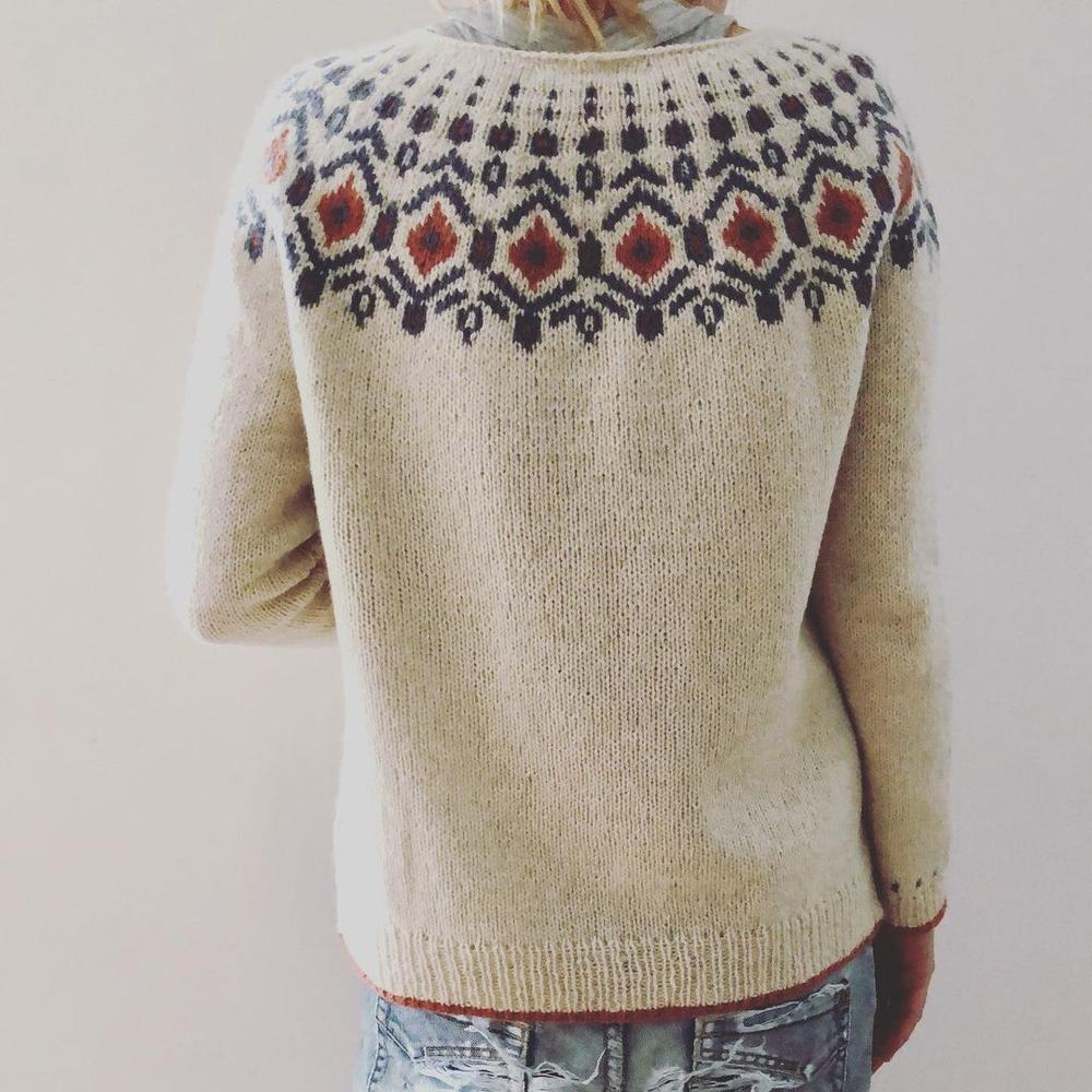 Women's Sweater Chunky Knit Geometric Pattern Warmth