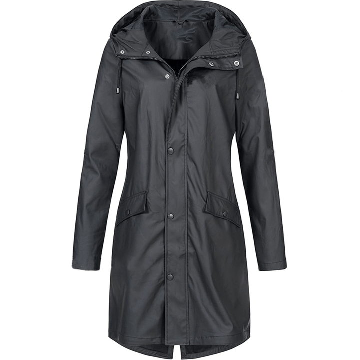 Abrigo de lluvia para mujer impermeable elegante impresionante