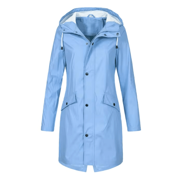 Abrigo de lluvia para mujer impermeable elegante impresionante