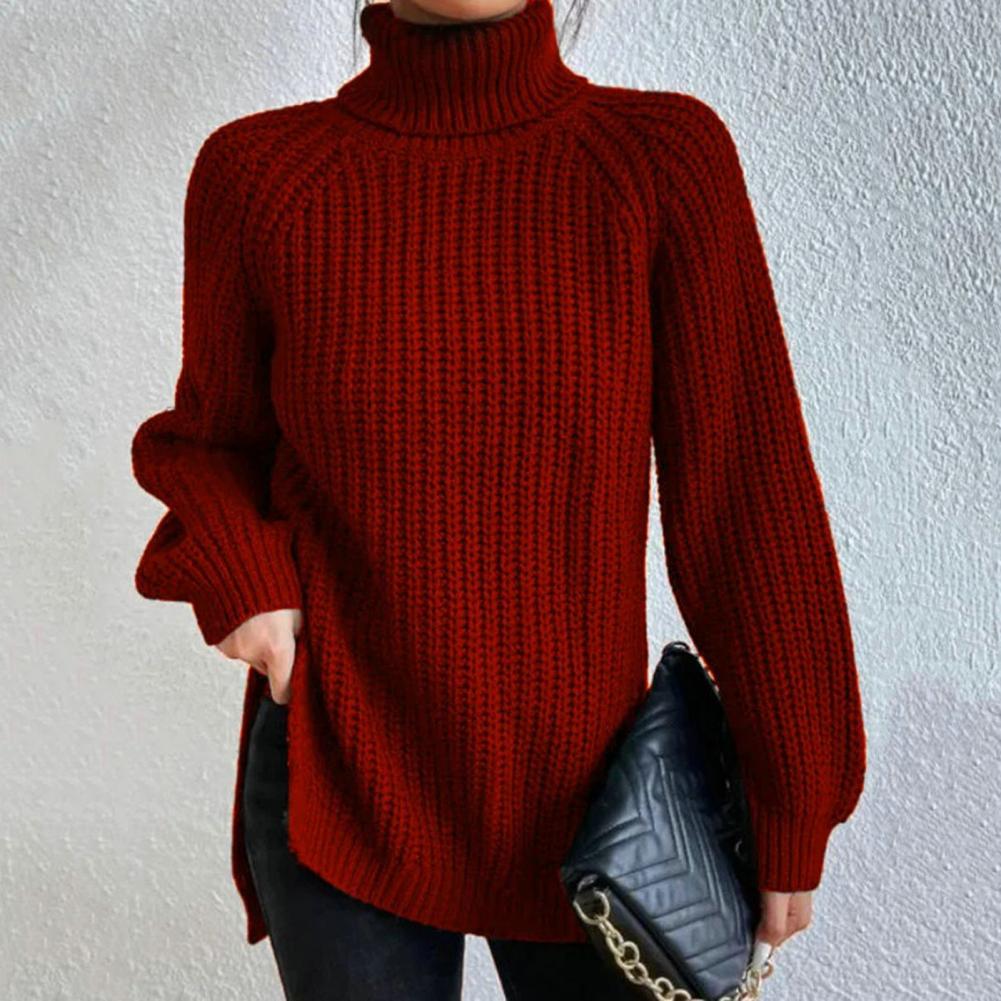 Women's Turtleneck Sweater Cotton Elegant