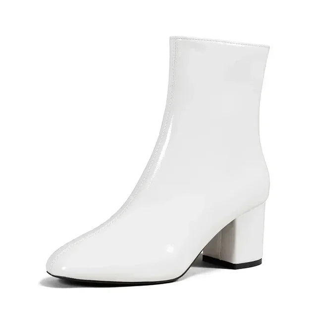 Women's Shoes Mid Heel With Side Zipper Pointed Shape Elegant