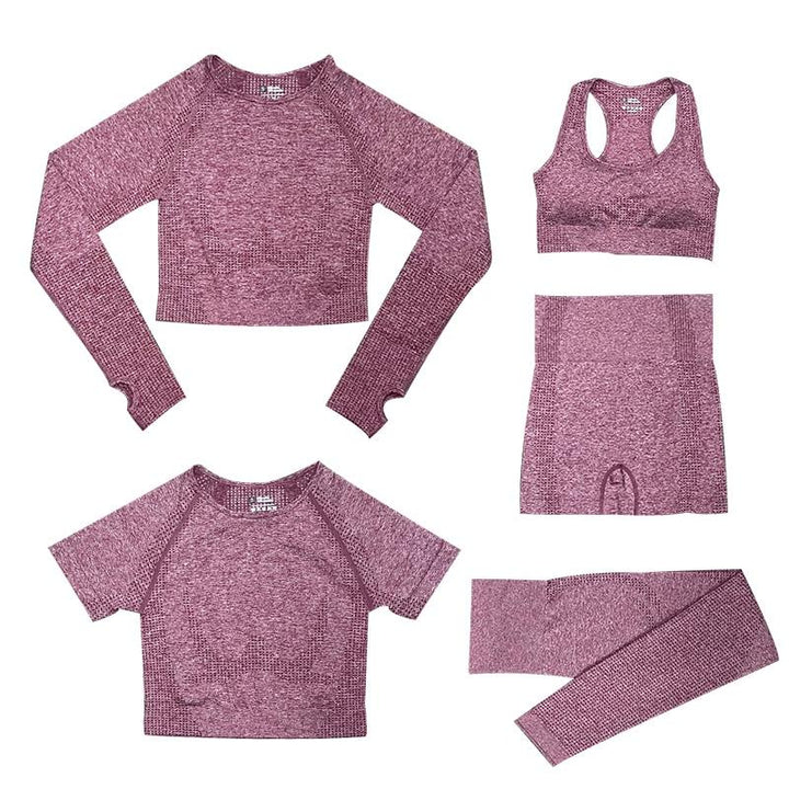 Damen Schwarz Atmungsaktives Sportset aus Weichem Stretchstoff im Slim Fit mit Hochtaillierten Leggings und Oberteilen 0