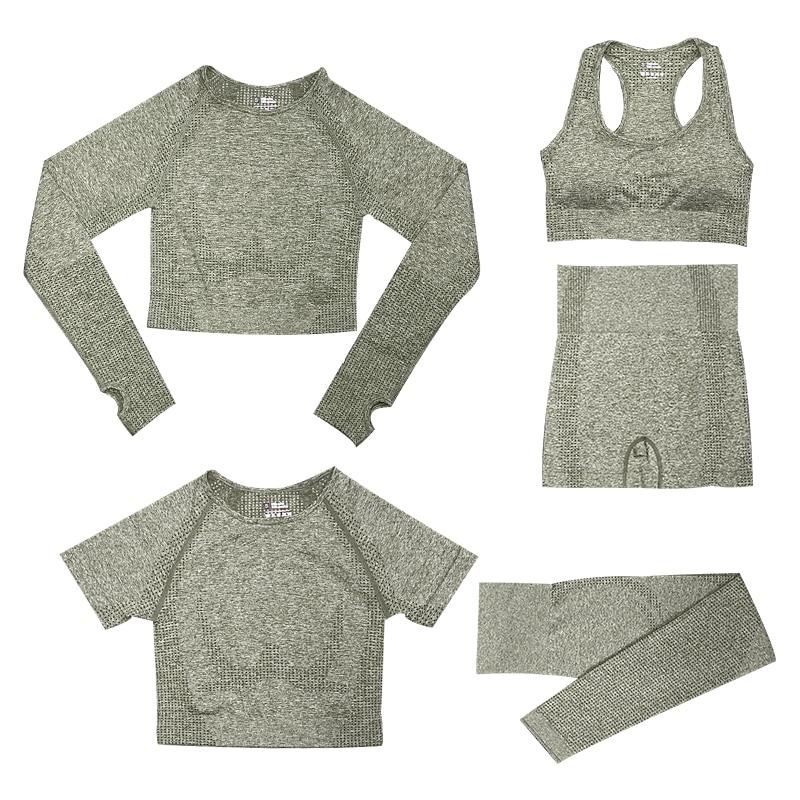 Damen Schwarz Atmungsaktives Sportset aus Weichem Stretchstoff im Slim Fit mit Hochtaillierten Leggings und Oberteilen 5