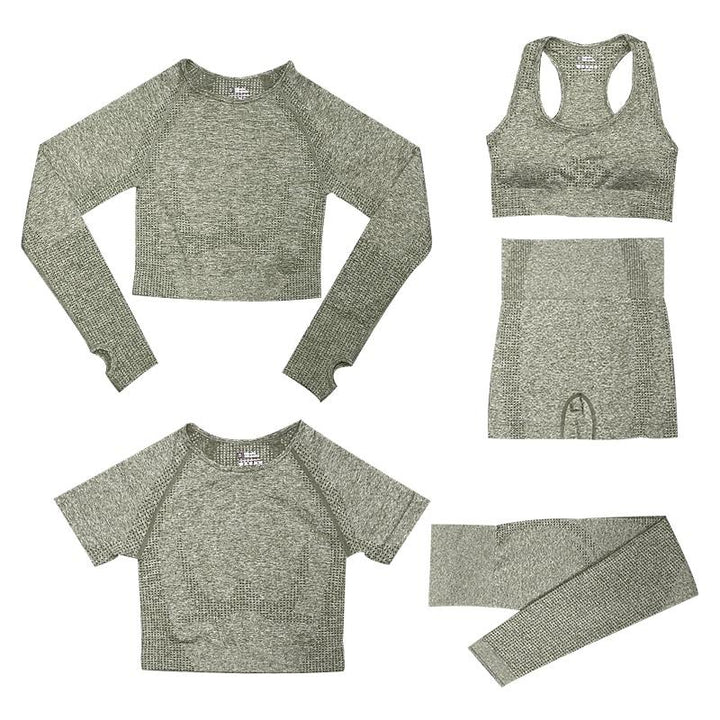 Damen Schwarz Atmungsaktives Sportset aus Weichem Stretchstoff im Slim Fit mit Hochtaillierten Leggings und Oberteilen 5