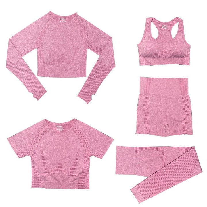 Damen Schwarz Atmungsaktives Sportset aus Weichem Stretchstoff im Slim Fit mit Hochtaillierten Leggings und Oberteilen 6
