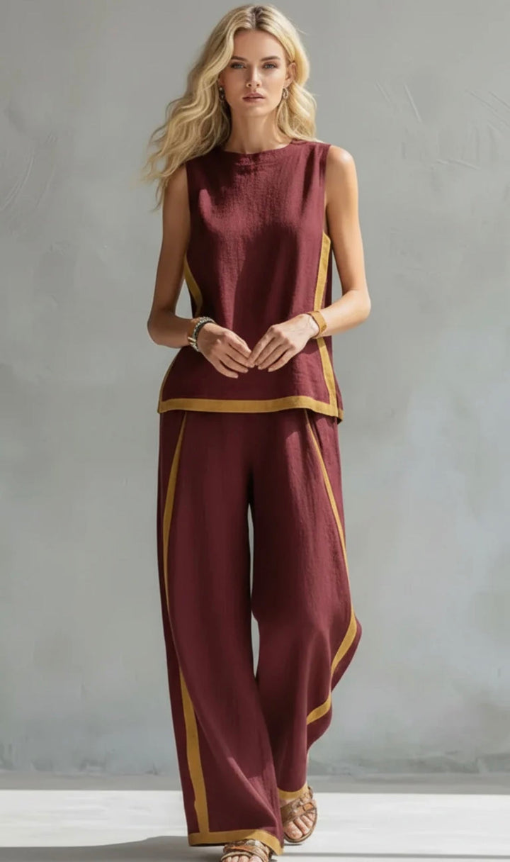 Damen Set: Elegantes Baumwoll-Leinen-Outfit für stilvolle Anlässe 3