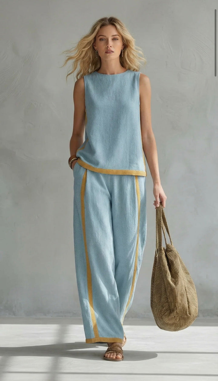 Damen Set: Elegantes Baumwoll-Leinen-Outfit für stilvolle Anlässe 7