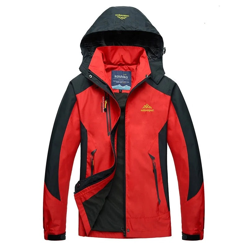 Chaqueta de esquí impermeable para mujer con capucha deportiva