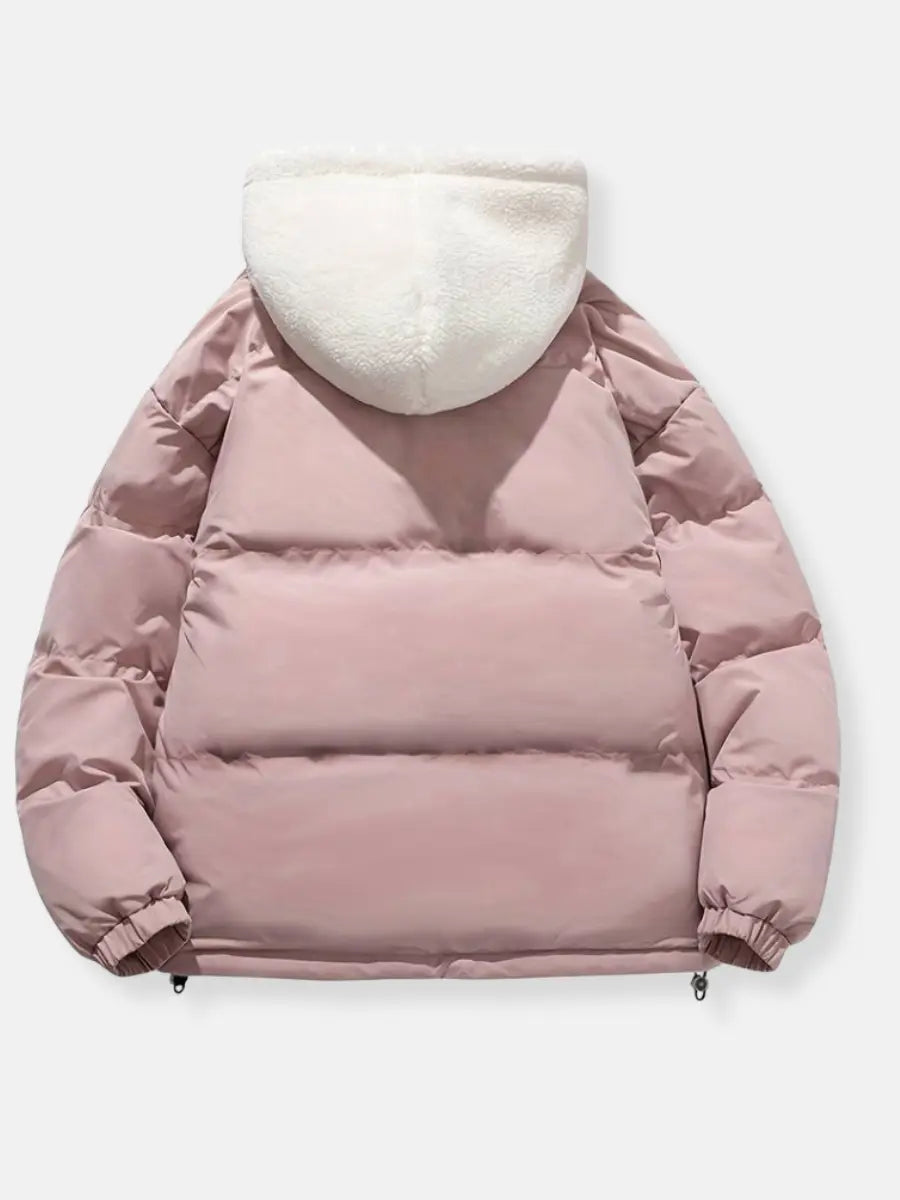 Women's quilted jacket with fleece lining and adjustable hood