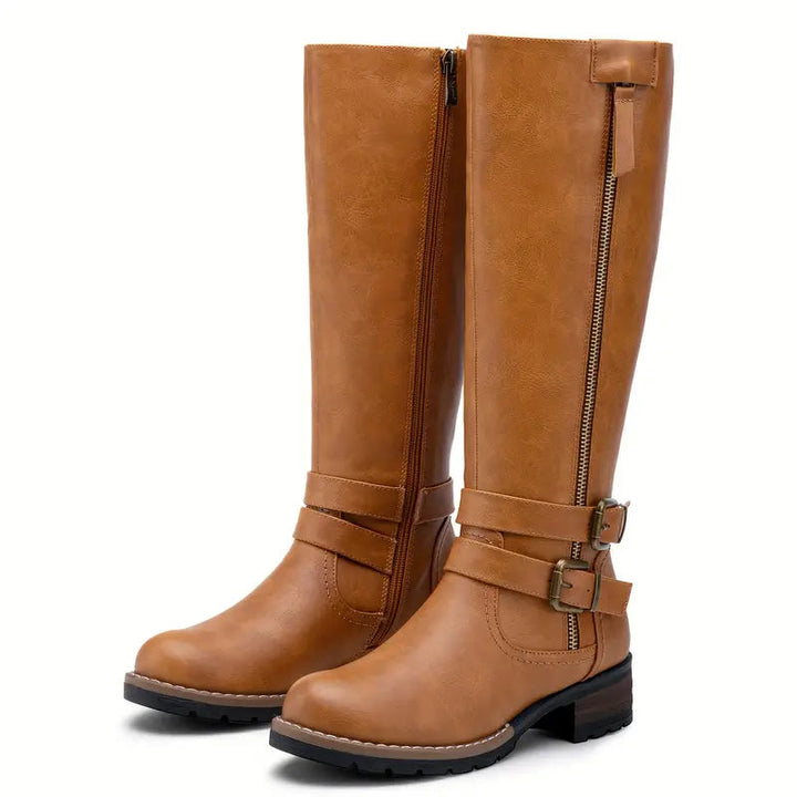 Women's Boots Leather Elegant Black