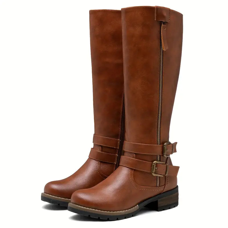 Women's Boots Leather Elegant Black