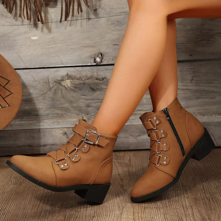 Bottines femme look vintage avec talon bloc