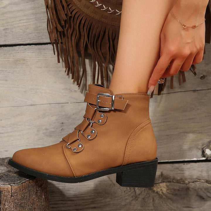 Bottines femme look vintage avec talon bloc