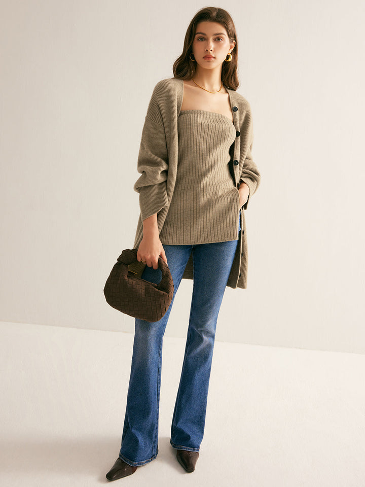 Women's Knit Jacket Classic Elegant Cardigan