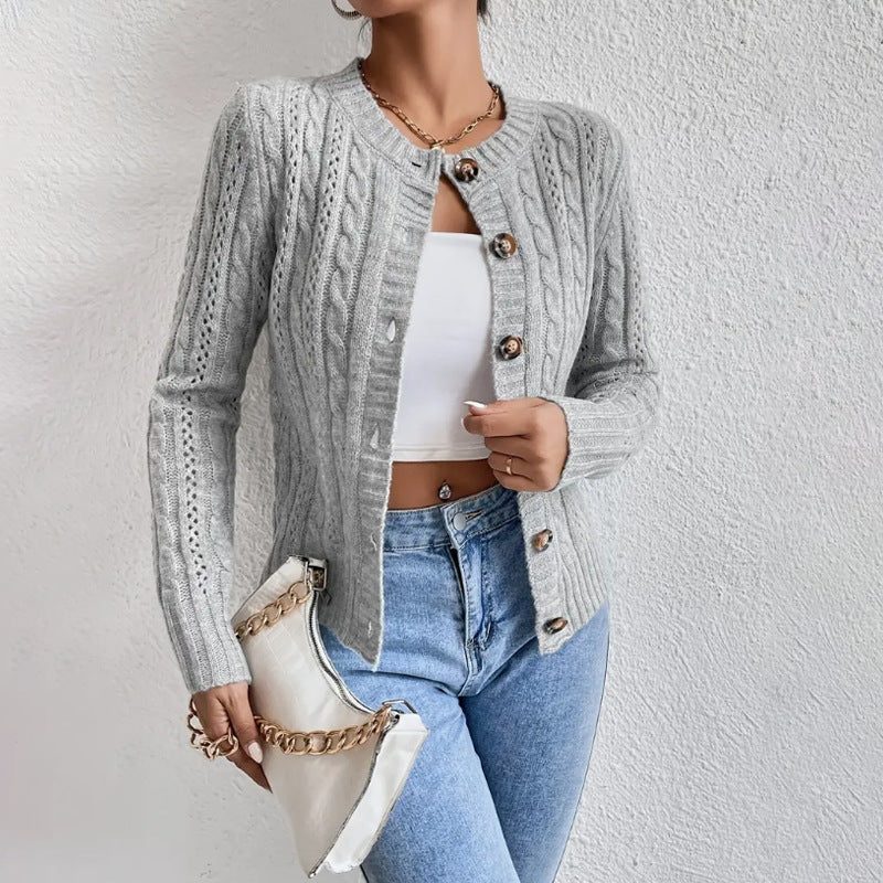 Women's cardigan long sleeve soft knit material fashionable