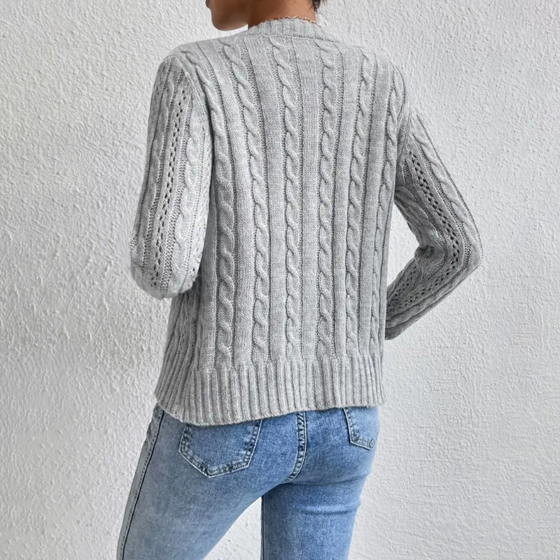 Women's cardigan long sleeve soft knit material fashionable