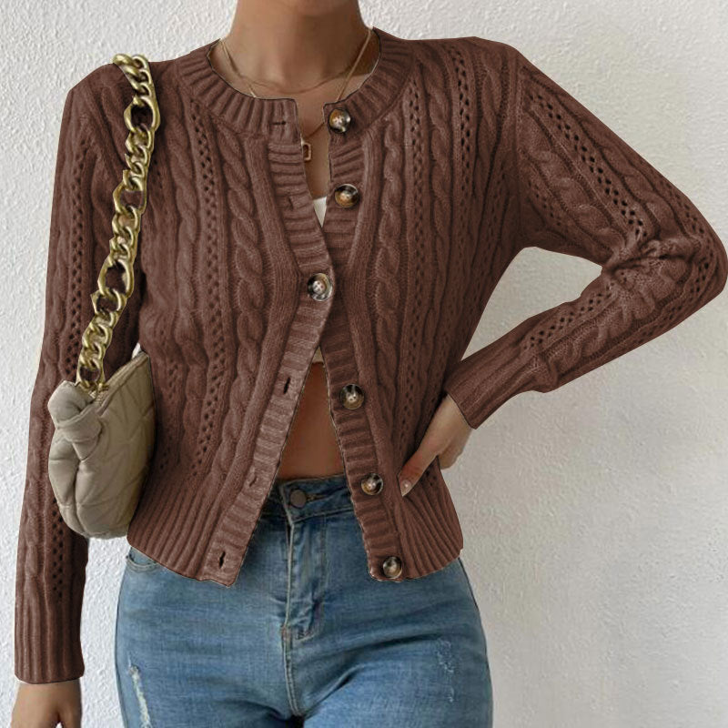 Women's cardigan long sleeve soft knit material fashionable