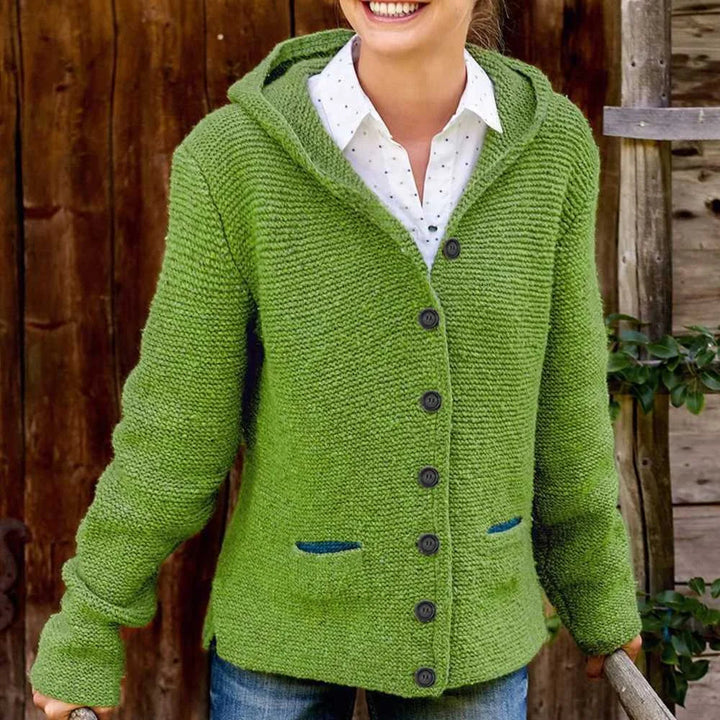 Chaqueta de punto para mujer cálida elegante resistente al clima moderna