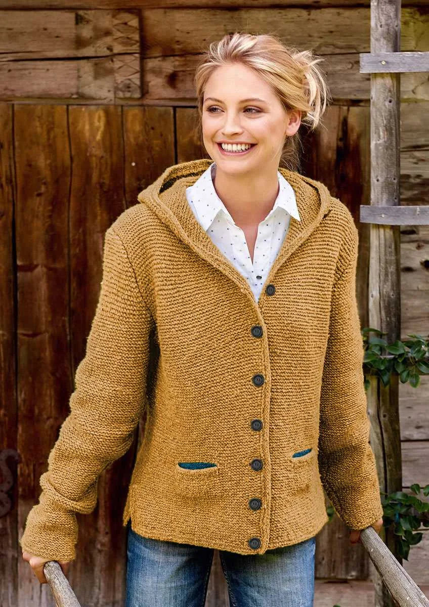 Chaqueta de punto para mujer cálida elegante resistente al clima moderna
