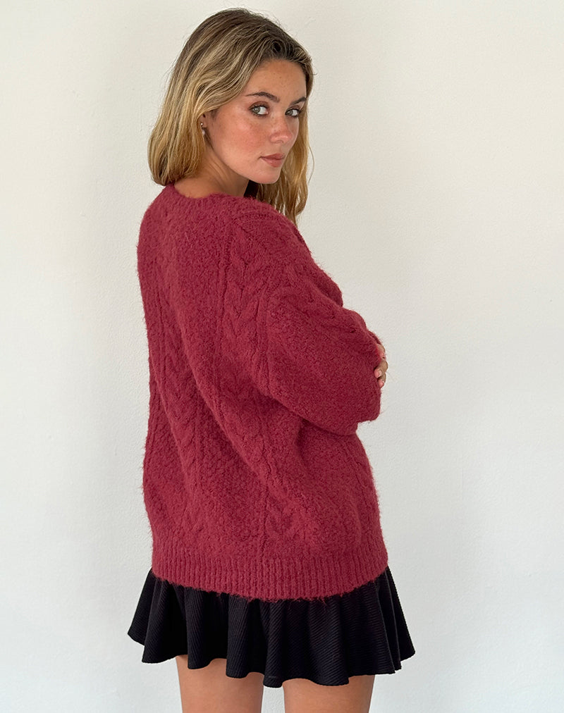 Women's Wool Cardigan With Pearl Knots Elegant Style