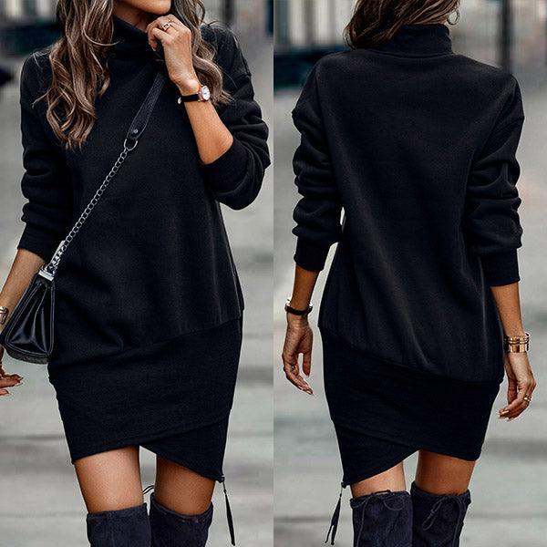 Women's Knit Dress Wool Elegant Fitted