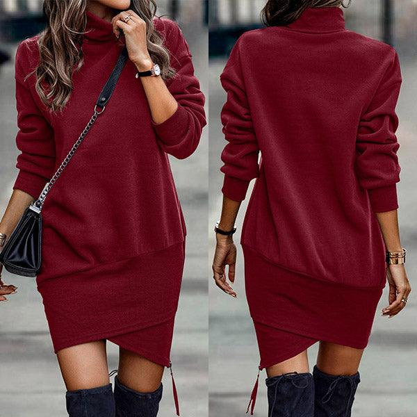 Women's Knit Dress Wool Elegant Fitted