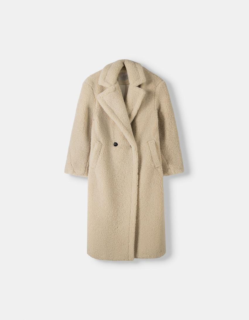 Manteau en Teddy pour femmes Long Chaud Doux Style Classique