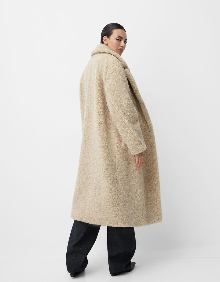 Manteau en Teddy pour femmes Long Chaud Doux Style Classique