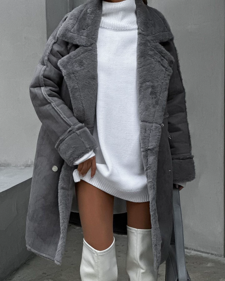 Women's Teddy Coat High-Quality Teddy Fabric Elegant Silhouette Winter Coats Women