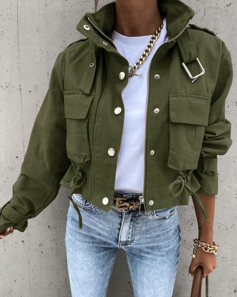 Women's transitional jacket high-quality fabric modern cut