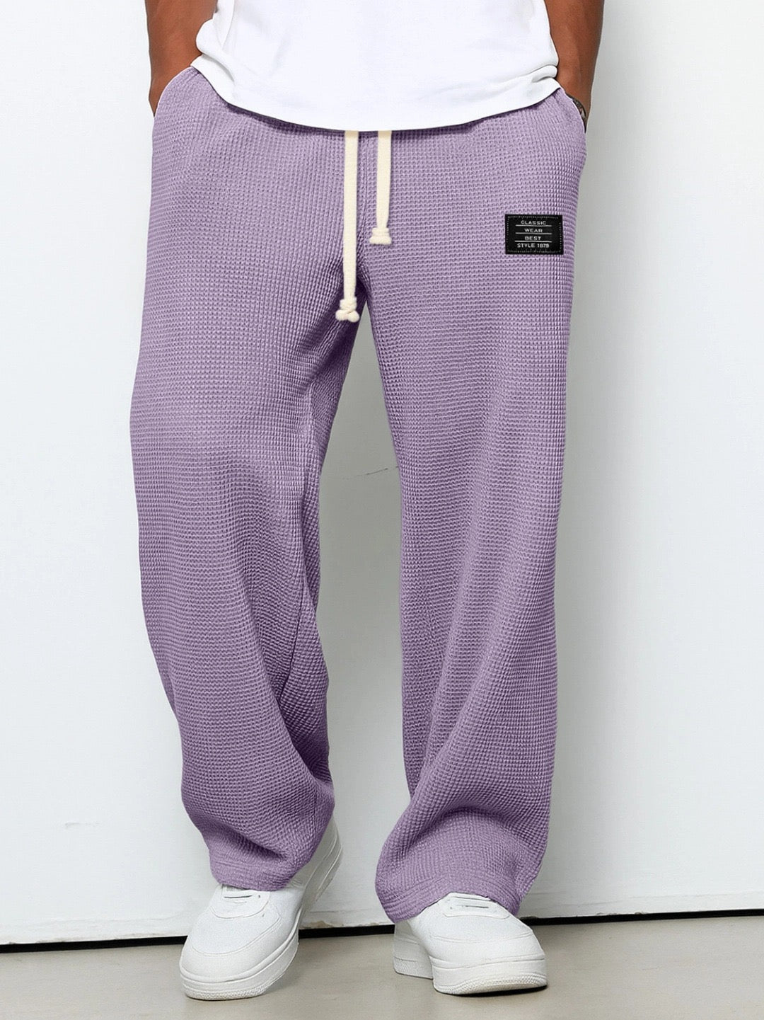 Damen Weite Hose mit Verstellbarer Taille 9