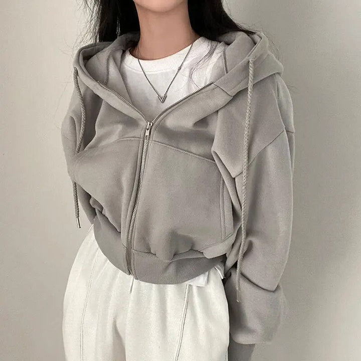 Women's Vest Short With Hood Oversized Fit Cotton Blend
