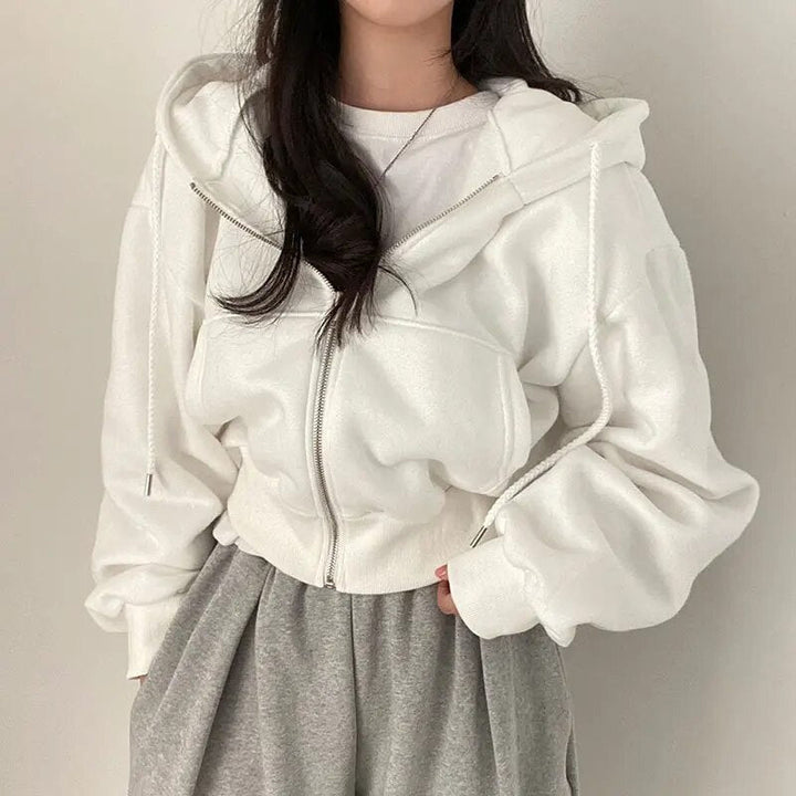 Women's Vest Short With Hood Oversized Fit Cotton Blend