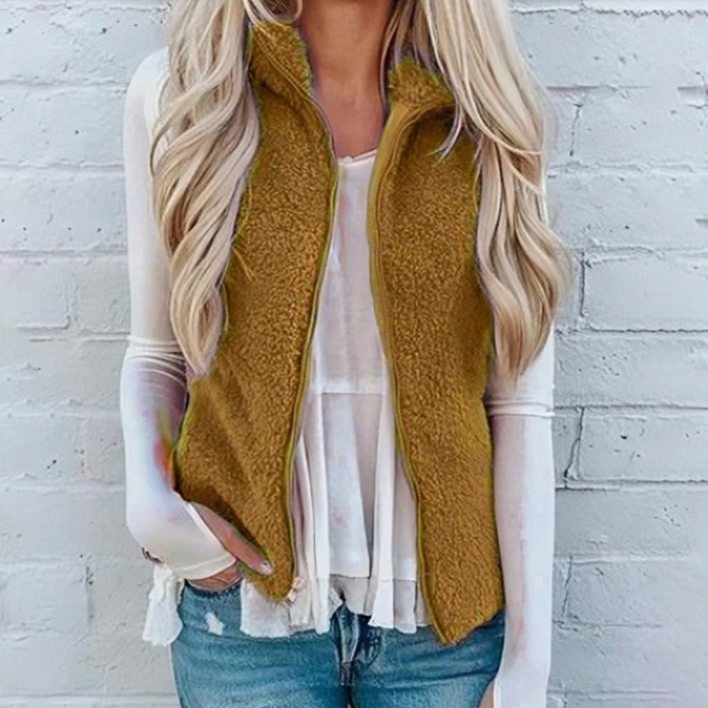 Veste femme douillette avec fermeture éclair