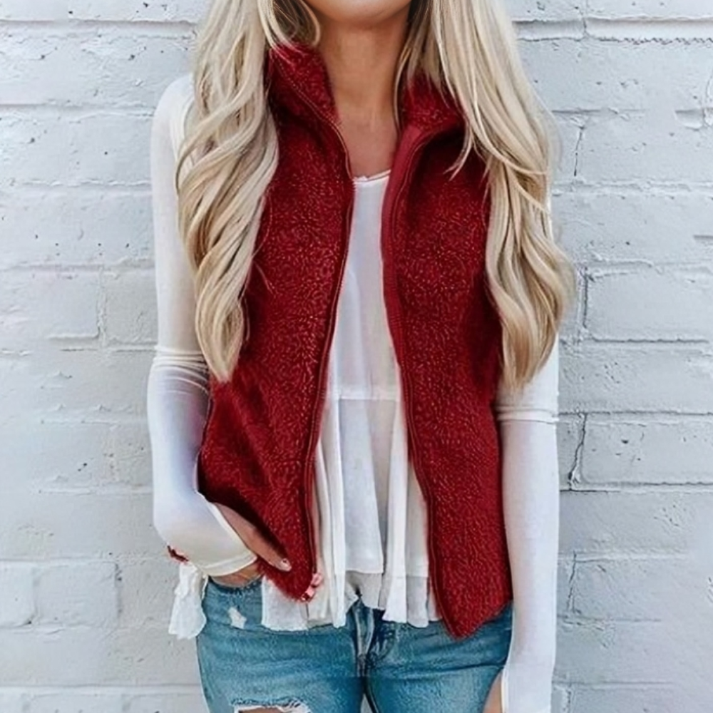 Veste femme douillette avec fermeture éclair