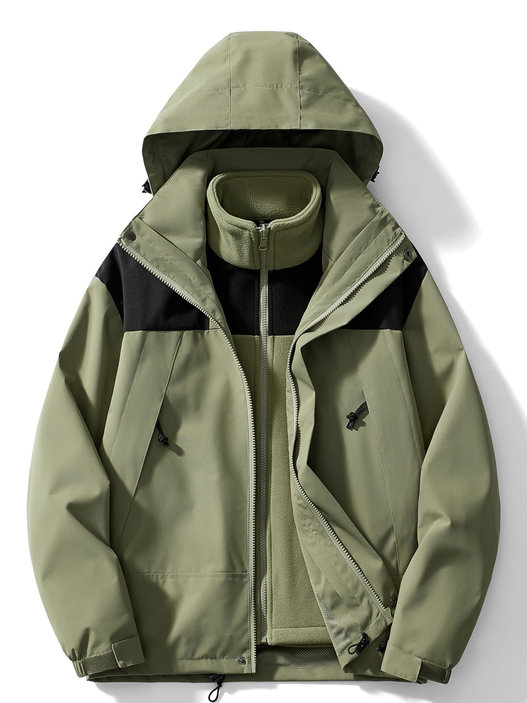 Women's winter jacket fleece 3-in-1 with hood