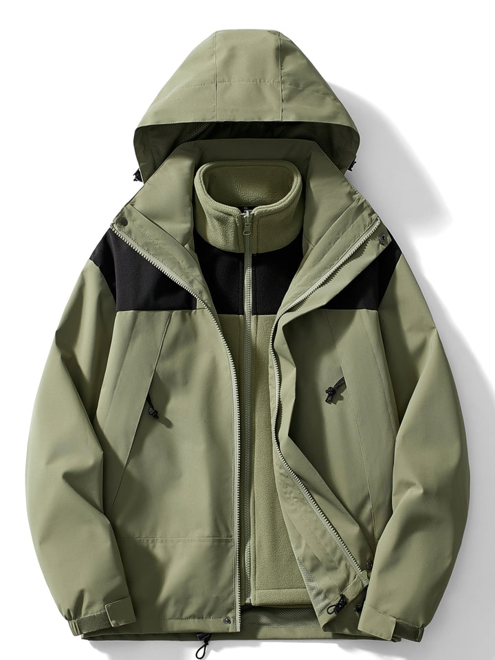 Women's winter jacket fleece 3-in-1 with hood
