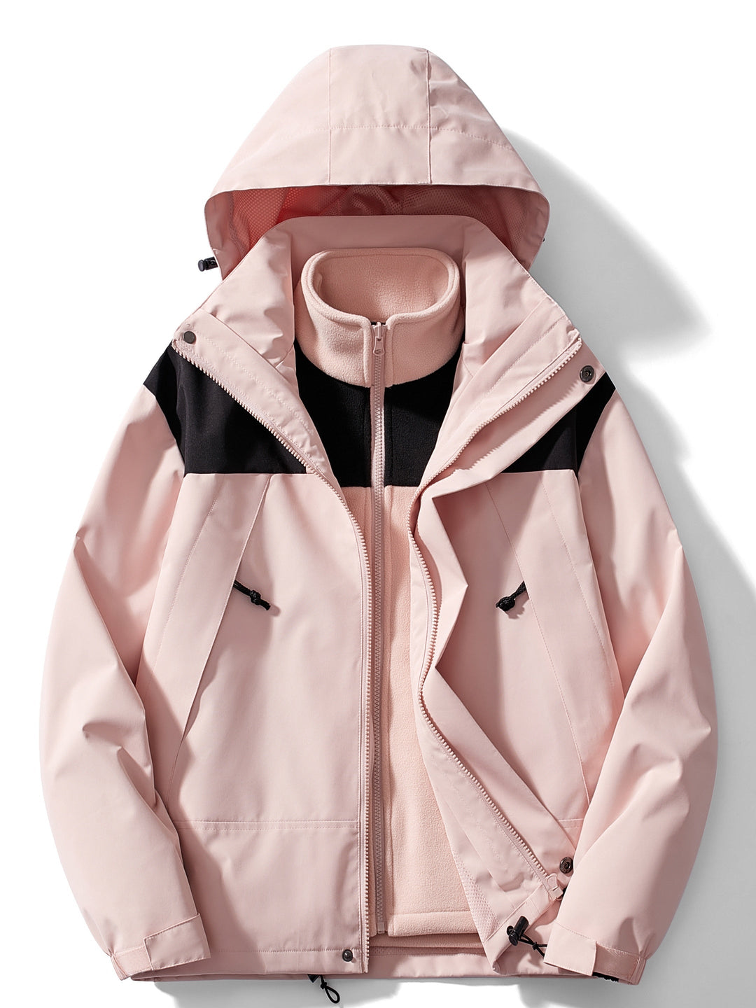 Women's winter jacket fleece 3-in-1 with hood