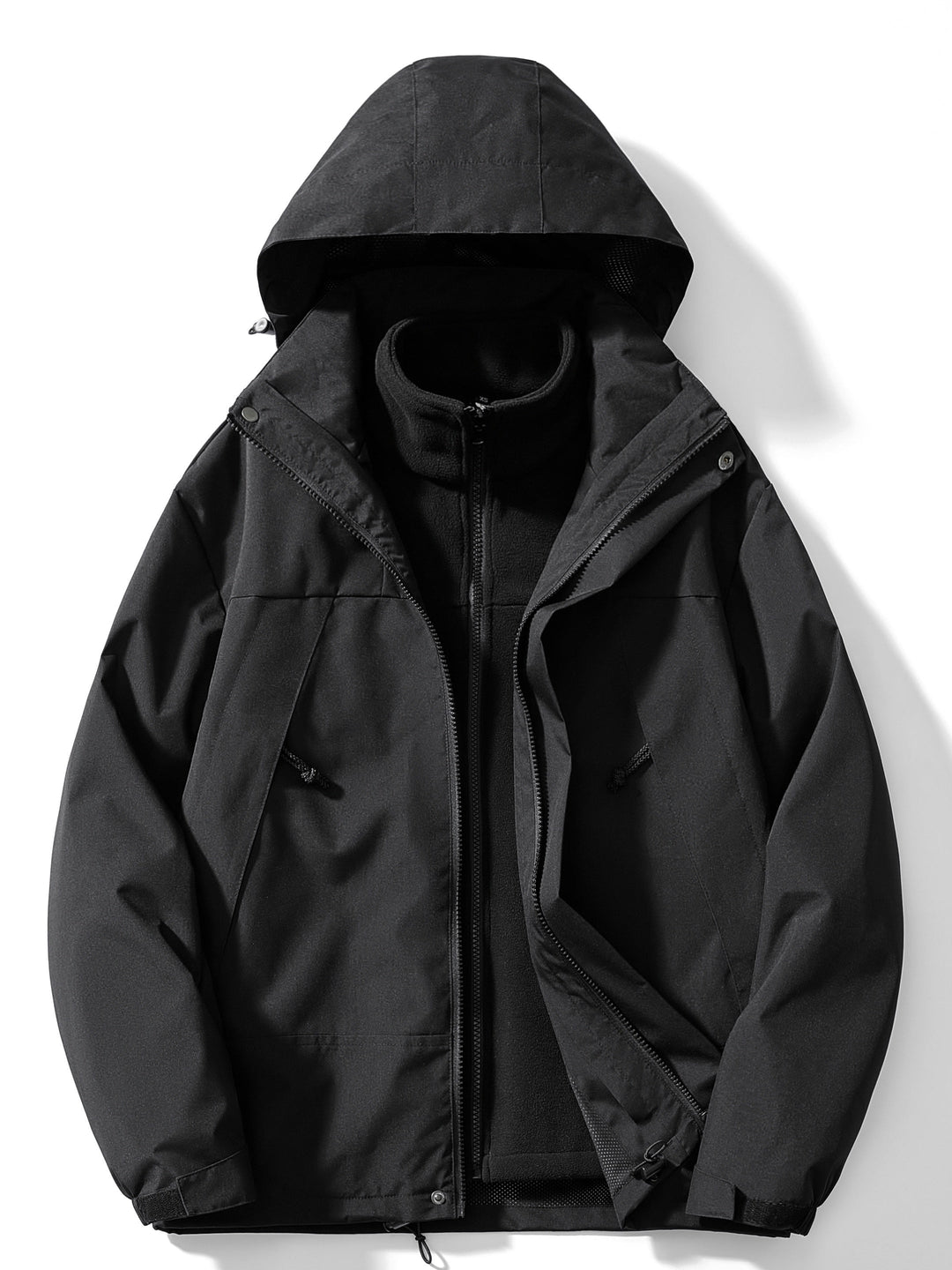 Women's winter jacket fleece 3-in-1 with hood