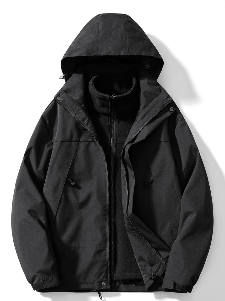 Women's winter jacket fleece 3-in-1 with hood