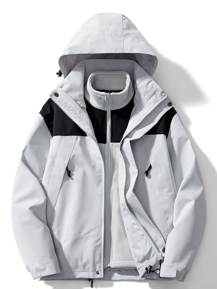 Women's winter jacket fleece 3-in-1 with hood