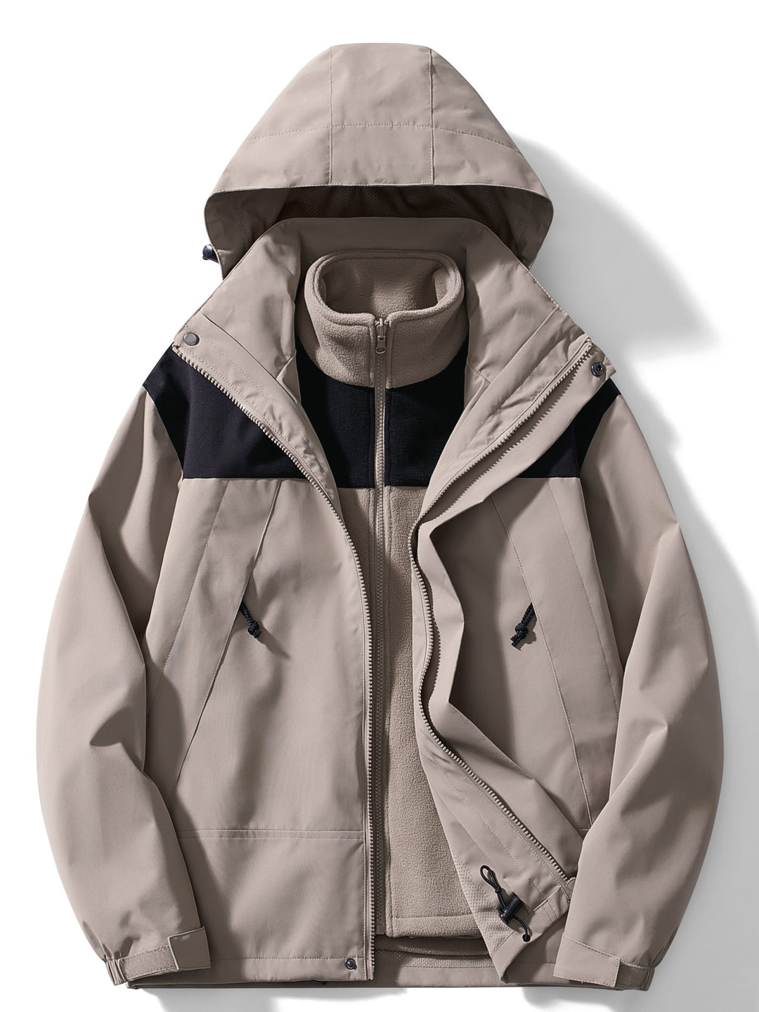 Women's winter jacket fleece 3-in-1 with hood