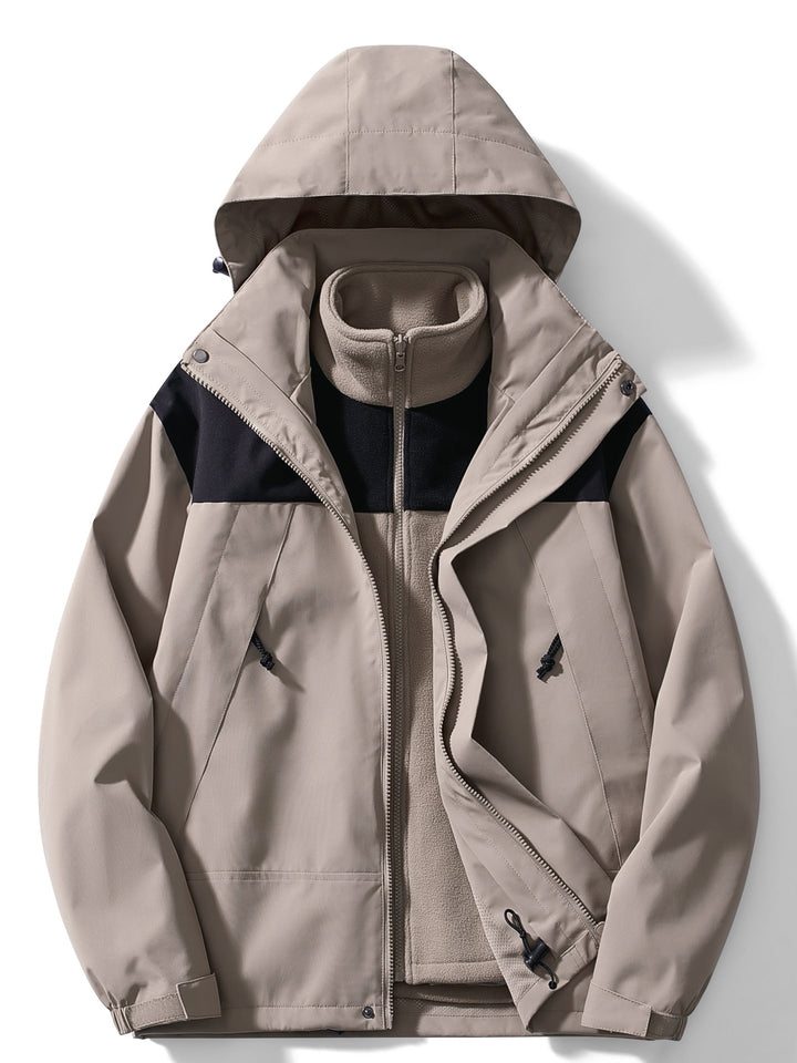 Women's winter jacket fleece 3-in-1 with hood