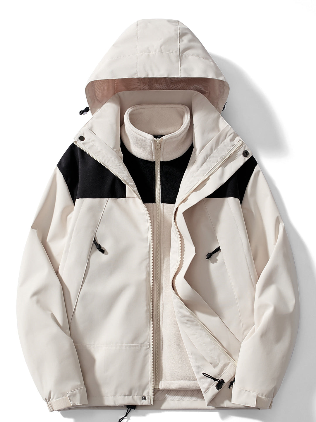 Women's winter jacket fleece 3-in-1 with hood